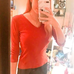 Three Quarter Sleeve Burnt Orange Shirt